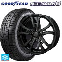 トヨタ プリウス(60系)用 2021年製 195/60R17 90Q グッドイヤー アイスナビ8 熟成タイヤ ハイブロック ヴィラス サテンブラック 新品スタッドレスタイヤホイール 4本セット