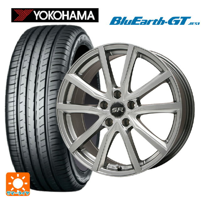 185/65R15 88H ヨコハマ ブルーアースGT AE51 エルベ Vスポーク メタリックグレー 15-6J 国産車用 サマータイヤホイール4本セット