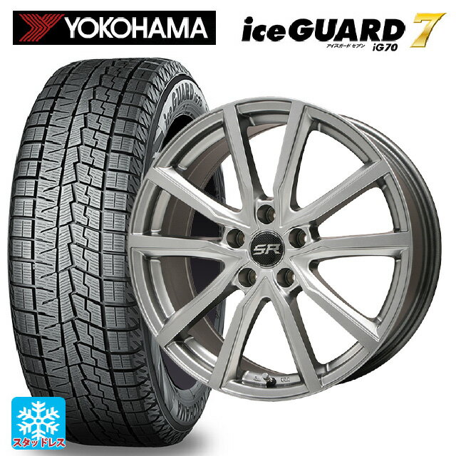 【最大3万円OFFクーポン 5/16 1:59迄】215/55R17 94Q ヨコハマ アイスガード7(IG70) エルベ Vスポーク メタリックグレー 17-7J 国産車用 スタッドレスタイヤホイール4本セット