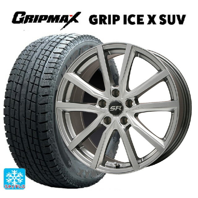 225/60R18 104H XL グリップマックス グリップアイスエックス SUV ブラックレター エルベ Vスポーク メタリックグレー 18-7.5J 国産車用 スタッドレスタイヤホイール4本セット