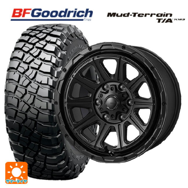トヨタ ランドクルーザープラド(150系)用 265/70R17 121/118Q BFグッドリッチ マッドテレーン TA KM3 ブラックレター 正規品 ジャパン三陽 ハイブロック レグルス サテンブラック 新品サマータイヤホイール 4本セット