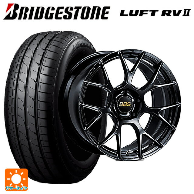 スバル クロストレック(5AA-GUE)用 225/55R18 98V ブリヂストン ルフトRV2(日本製) 正規品 # BBS RE-V7 BK 新品サマータイヤホイール 4本セット