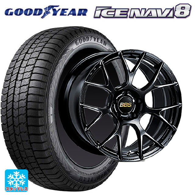 2024年製 245/50R18 100Q XL グッドイヤー アイスナビ8 BBS RE-V7 BK 18-8.5J 国産車用 スタッドレスタイヤホイール4本セット