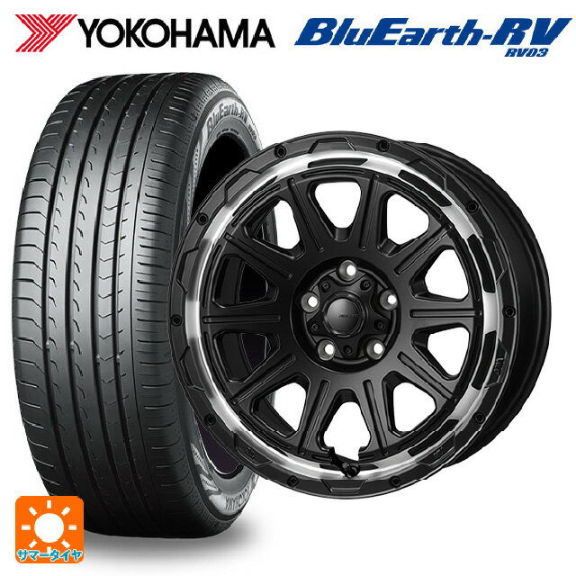 215/50R17 95V XL ヨコハマ ブルーアース RV03 # ジャパン三陽 ハイブロック レグルス サテンブラック/リムポリッシュ 17-7.5J 国産車用 サマータイヤホイール4本セット
