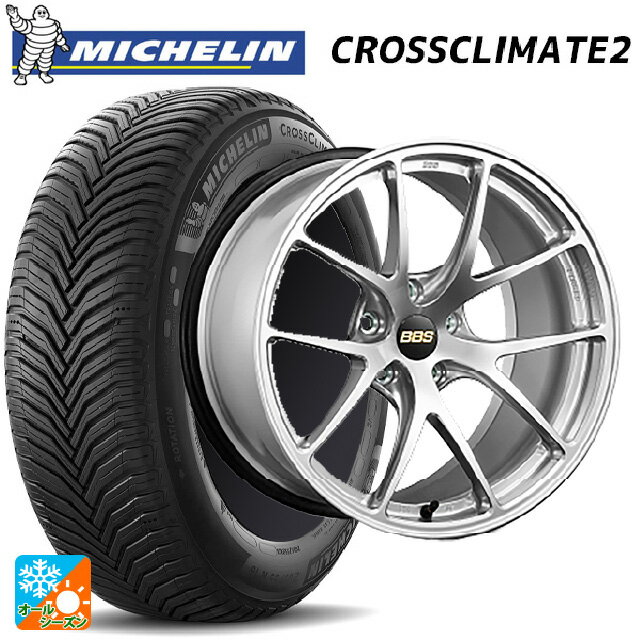 【6/22 20時〜 全品P5倍＆クーポン】スバル レヴォーグ(VN系)用 225/45R18 95Y XL ミシュラン 正規品 クロスクライメイト2 BBS RI-A DS 新品オールシーズンタイヤホイール 4本セット