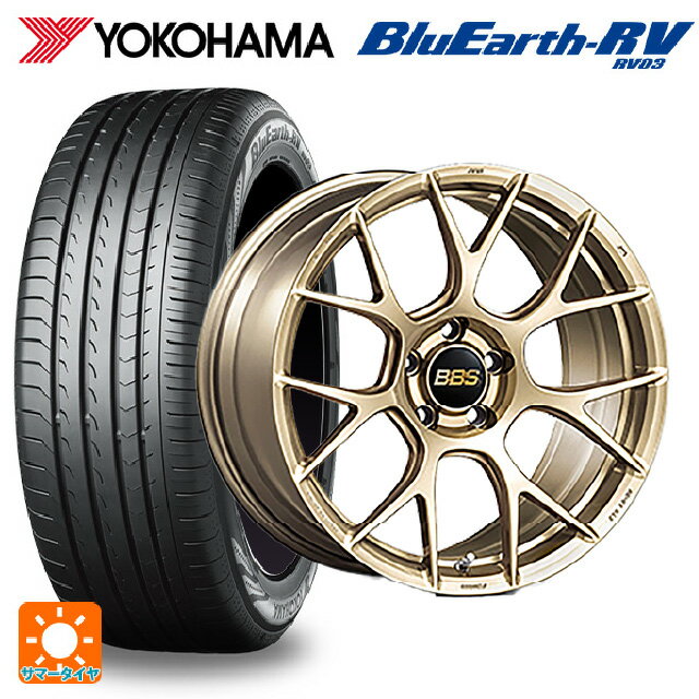 【6/15〜16限定 全品P5倍＆クーポン】スバル レガシィアウトバック(BS系)用 225/55R18 98V ヨコハマ ブルーアース RV03 # BBS RE-V7 GL 新品サマータイヤホイール 4本セット