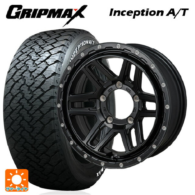 【最大3万円OFFクーポン 5/27 1:59迄】スズキ ジムニー(64系)用 215/70R16 100T グリップマックス インセプション A/T ホワイトレター ハイブロック エルデ Satin Black/Milling 新品サマータイヤホイール 4本セット