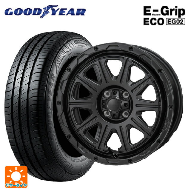 【6/15〜16限定 全品P5倍＆クーポン】185/55R16 83V グッドイヤー エフィシェントグリップ エコ EG02 ジャパン三陽 ハイブロック レグルス サテンブラック 16-6J 国産車用 サマータイヤホイール4本セット