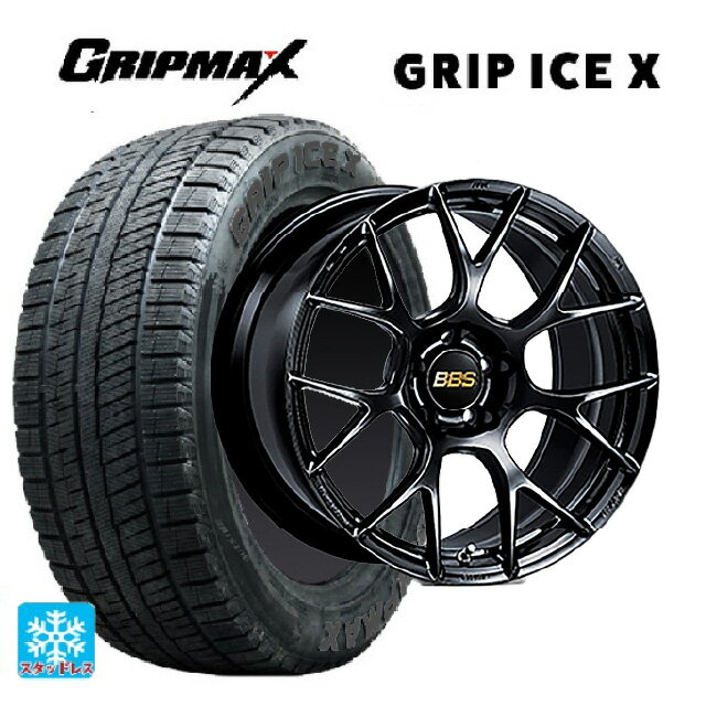 スバル レヴォーグ(VN系)用 225/45R18 95H XL グリップマックス グリップアイスエックス ブラックレター # RE-V7 BK 新品スタッドレスタイヤホイール 4本セット