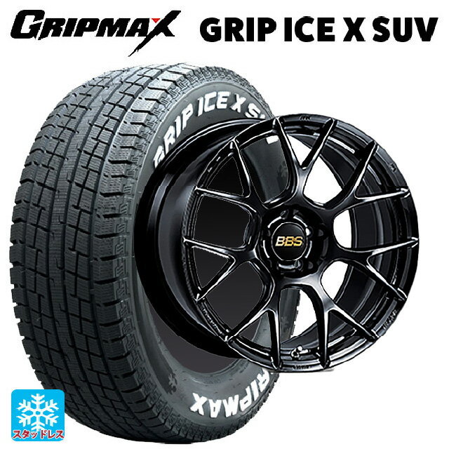 ミツビシ アウトランダー(5LA GNOW)用 235/60R18 107H XL グリップマックス グリップアイスX SUV ホワイトレター # BBS RE-V7 BK 新品スタッドレスタイヤホイール 4本セット