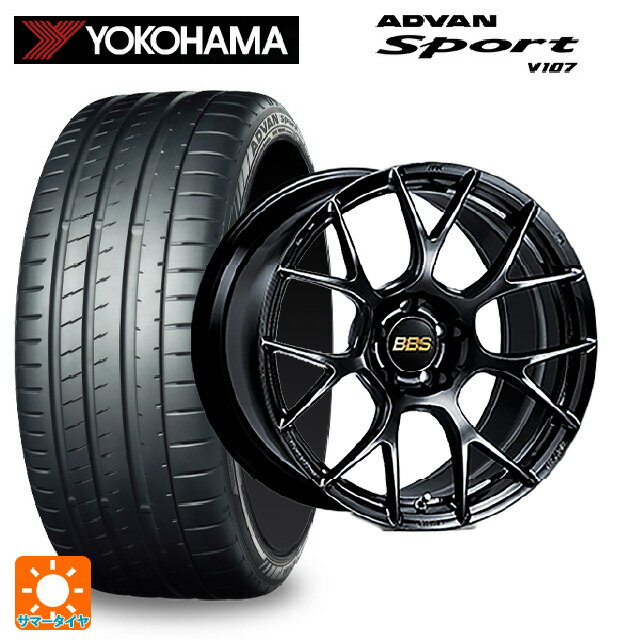 【最大3万円OFFクーポン 5/16 1:59迄】225/35R19 88Y XL ヨコハマ アドバンスポーツ V107 BBS RE-V7 BK 19-8J 国産車用 サマータイヤホイール4本セット