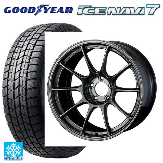 トヨタ プリウス(60系)用 195/60R17 90Q グッドイヤー アイスナビ7 ウェッズスポーツ TC105X EJ-TITAN 新品スタッドレスタイヤホイール 4本セット