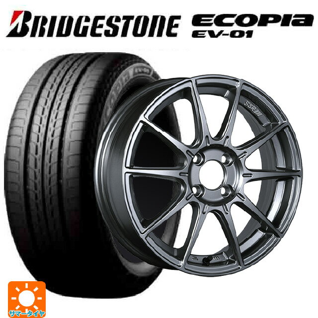【6/22 20時〜 全品P5倍＆クーポン】175/55R15 77V ブリヂストン エコピア EV-01 正規品 タナベ SSR GT X01 ダークシルバー 15-6J 国産車用 サマータイヤホイール4本セット