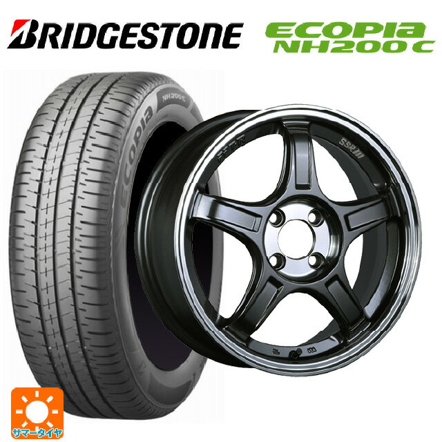 【6/15〜16限定 全品P5倍＆クーポン】165/55R15 75V ブリヂストン エコピア NH200C 正規品 タナベ SSR GT X03 ガンメタ+Sクリア 15-5J 国産車用 サマータイヤホイール4本セット
