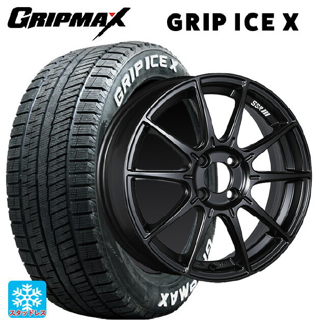 【6/22 20時〜 全品P5倍＆クーポン】195/60R17 90T グリップマックス グリップアイスX ホワイトレター タナベ SSR GT X01 フラットブラック 17-7J 国産車用 スタッドレスタイヤホイール4本セット