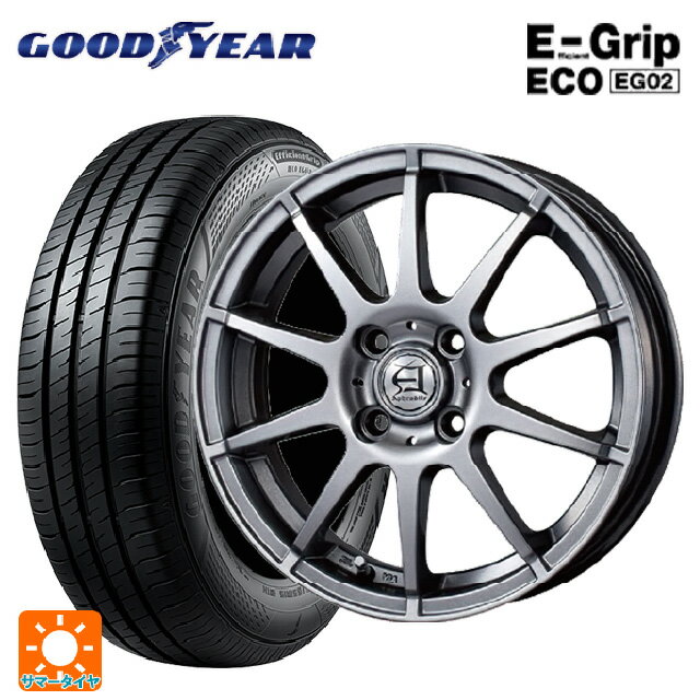 175/70R14 84S グッドイヤー エフィシェントグリップ エコ EG02 ＃ テクノピア アフロディーテ HS メタリックグレー 14-5.5J 国産車用 サマータイヤホイール4本セット