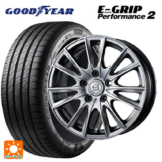 【6/22 20時〜 全品P5倍＆クーポン】205/60R16 96W グッドイヤー エフィシェントグリップ パフォーマンス2 テクノピア アフロディーテ EF メタリックグレー 16-6.5J 国産車用 サマータイヤホイール4本セット