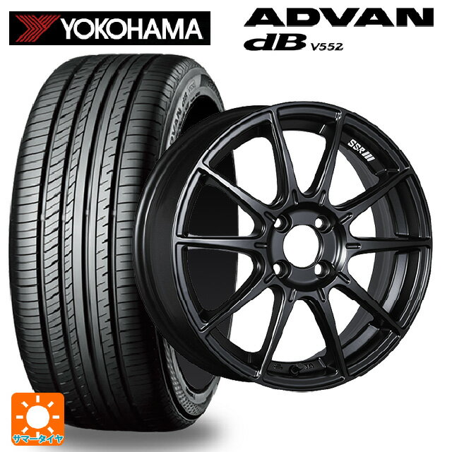 【6/22 20時〜 全品P5倍＆クーポン】195/55R15 85V ヨコハマ アドバンデシベル V552 正規品 タナベ SSR GT X01 フラットブラック 15-6J 国産車用 サマータイヤホイール4本セット