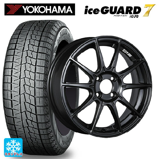 【6/5限定 抽選で100％ポイントバック】195/55R15 85Q ヨコハマ アイスガード7(IG70) タナベ SSR GT X01 フラットブラック 15-6J 国産車用 スタッドレスタイヤホイール4本セット