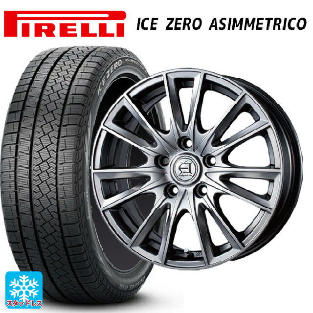 【6/22 20時〜 全品P5倍＆クーポン】215/60R16 99H XL ピレリ アイスゼロ アシンメトリコ 正規品 テクノピア アフロディーテ EF メタリックグレー 16-6.5J 国産車用 スタッドレスタイヤホイール4本セット