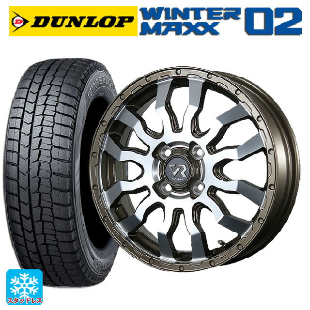 【6/15〜16限定 全品P5倍＆クーポン】165/55R15 75Q ダンロップ ウィンターマックス 02(WM02) トピー ヴァブロ RR-01 Br/P 15-4.5J 国産車用 スタッドレスタイヤホイール4本セット