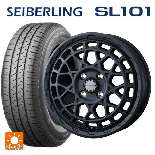 【6/15〜16限定 全品P5倍＆クーポン】145/80R12 74S セイバーリング セイバーリング SL101(ブリヂストン工場生産） ウェッズ マッドヴァンス X タイプM フルマットブラック 12-4J 国産車用 サマータイヤホイール4本セット