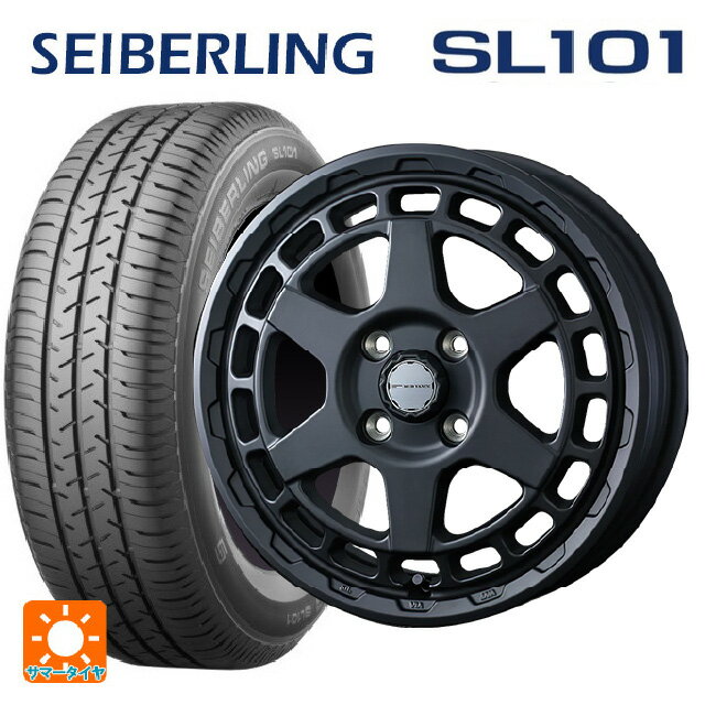 【6/15〜16限定 全品P5倍＆クーポン】165/65R14 79S セイバーリング セイバーリング SL101(ブリヂストン工場生産） ウェッズ マッドヴァンス X タイプS フルマットブラック 14-5J 国産車用 サマータイヤホイール4本セット