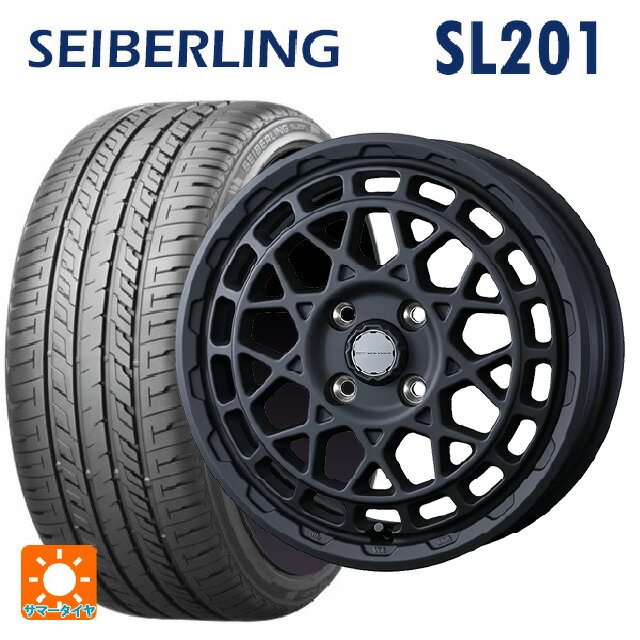 【6/15〜16限定 全品P5倍＆クーポン】165/60R14 75H セイバーリング セイバーリング SL201(ブリヂストン工場生産） ウェッズ マッドヴァンス X タイプM フルマットブラック 14-4.5J 国産車用 サマータイヤホイール4本セット