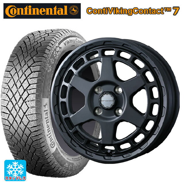 【6/22 20時〜 全品P5倍＆クーポン】175/65R14 86T XL コンチネンタル コンチバイキングコンタクト7 正規品 ウェッズ マッドヴァンス X タイプS フルマットブラック 14-5J 国産車用 スタッドレスタイヤホイール4本セット