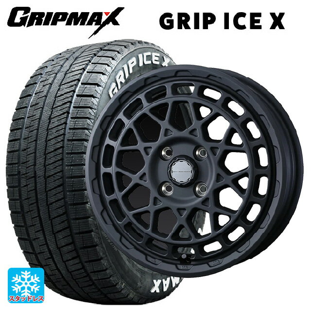 155/65R14 75Q グリップマックス グリップアイスX ホワイトレター ウェッズ マッドヴァンス X タイプM フルマットブラック 14-4.5J 国産車用 スタッドレスタイヤホイール4本セット