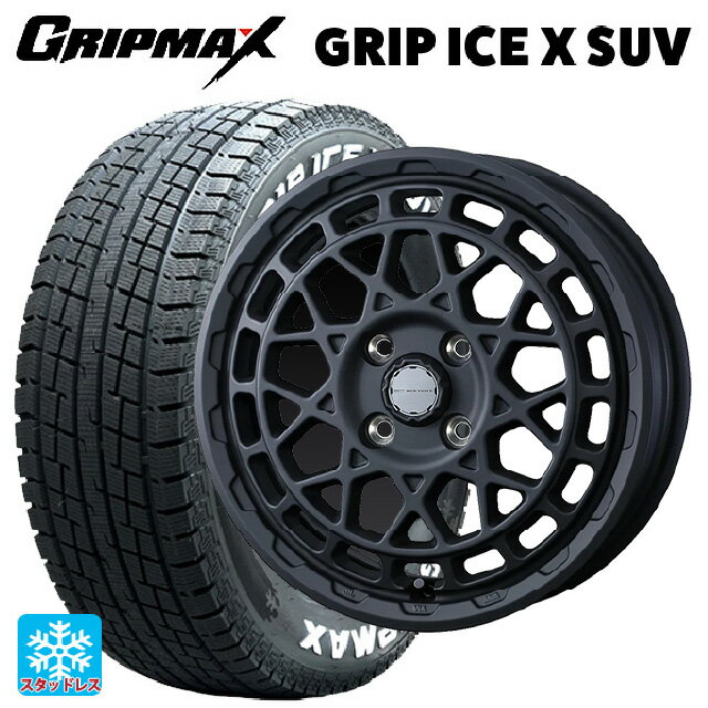 【6/11 1:59迄 全品ポイント5倍】2024年製 145/80R12 80/78N グリップマックス グリップアイスX SUV ホワイトレター # ウェッズ マッドヴァンス X タイプM フルマットブラック 12-4J 国産車用 スタッドレスタイヤホイール4本セット