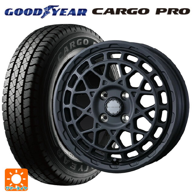 【5/27 1:59迄 最大3万円OFFクーポン】145/80R12 80/78N グッドイヤー カーゴプロ ウェッズ マッドヴァンス X タイプM フルマットブラック 12-4J 国産車用 サマータイヤホイール4本セット