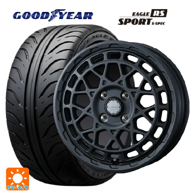 【6/22 20時〜 全品P5倍＆クーポン】165/55R14 72V グッドイヤー イーグル RS スポーツ S-スペック ウェッズ マッドヴァンス X タイプF フルマットブラック 14-4.5J 国産車用 サマータイヤホイール4本セット