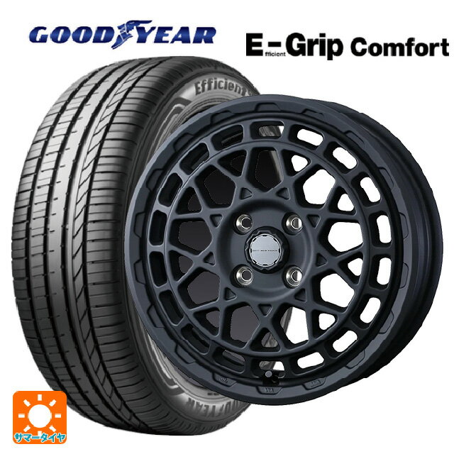 【6/15〜16限定 全品P5倍＆クーポン】165/55R14 72V グッドイヤー エフィシェントグリップ コンフォート ウェッズ マッドヴァンス X タイプM フルマットブラック 14-4.5J 国産車用 サマータイヤホイール4本セット