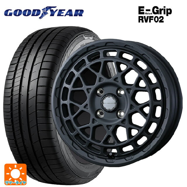 【6/15〜16限定 全品P5倍＆クーポン】165/65R14 79H グッドイヤー エフィシェントグリップ RVF02 ウェッズ マッドヴァンス X タイプF フルマットブラック 14-5J 国産車用 サマータイヤホイール4本セット