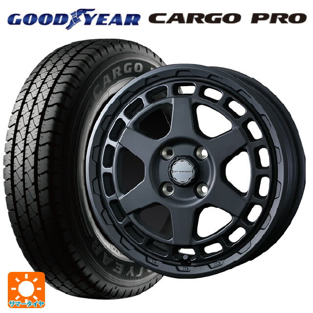 【5/27 1:59迄 最大3万円OFFクーポン】145/80R12 80/78N グッドイヤー カーゴプロ ウェッズ マッドヴァンス X タイプS フルマットブラック 12-4J 国産車用 サマータイヤホイール4本セット
