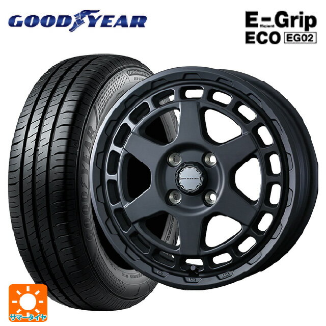 【6/15〜16限定 全品P5倍＆クーポン】165/65R14 79S グッドイヤー エフィシェントグリップ エコ EG02 ウェッズ マッドヴァンス X タイプS フルマットブラック 14-5J 国産車用 サマータイヤホイール4本セット