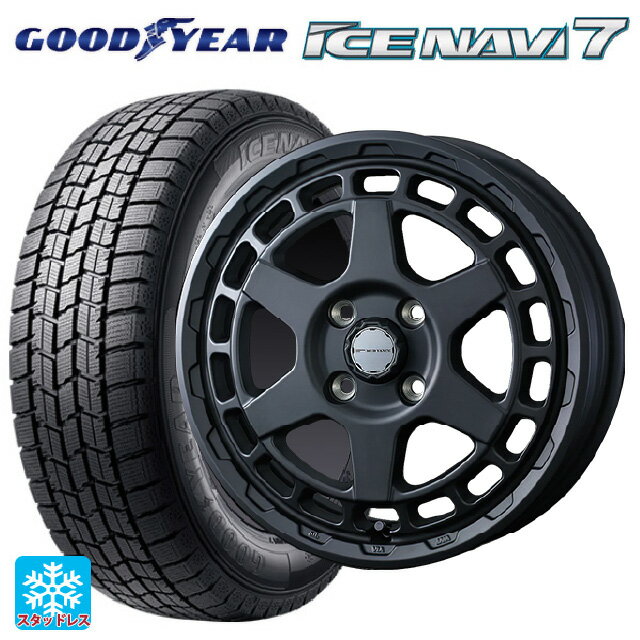 【6/22 20時〜 全品P5倍＆クーポン】2024年製 165/65R14 79Q グッドイヤー アイスナビ7(数量限定) ウェッズ マッドヴァンス X タイプS フルマットブラック 14-5J 国産車用 スタッドレスタイヤホイール4本セット