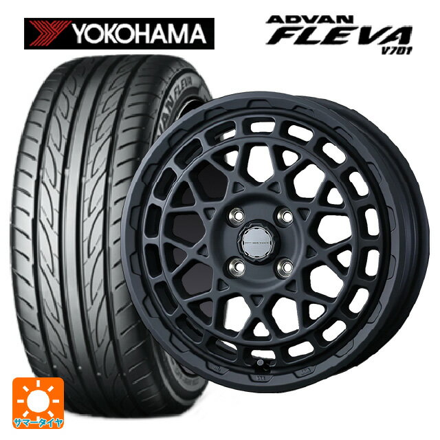 165/50R15 73V ヨコハマ アドバン フレバ V701 正規品 ウェッズ マッドヴァンス X タイプF フルマットブラック 15-4.5J 国産車用 サマータイヤホイール4本セット