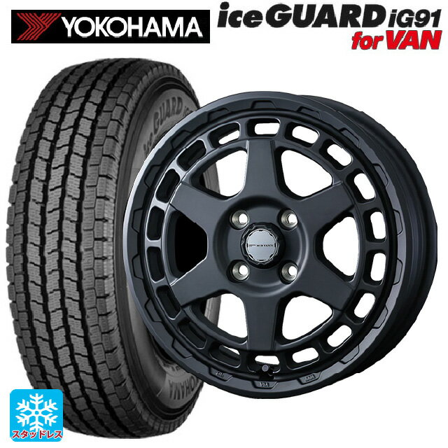 トヨタ サクシード(160系)用 2025年製 155/80R14 88/86N ヨコハマ アイスガード IG91 for VAN # ウェッズ マッドヴァンス X タイプS フルマットブラック 新品スタッドレスタイヤホイール 4本セット