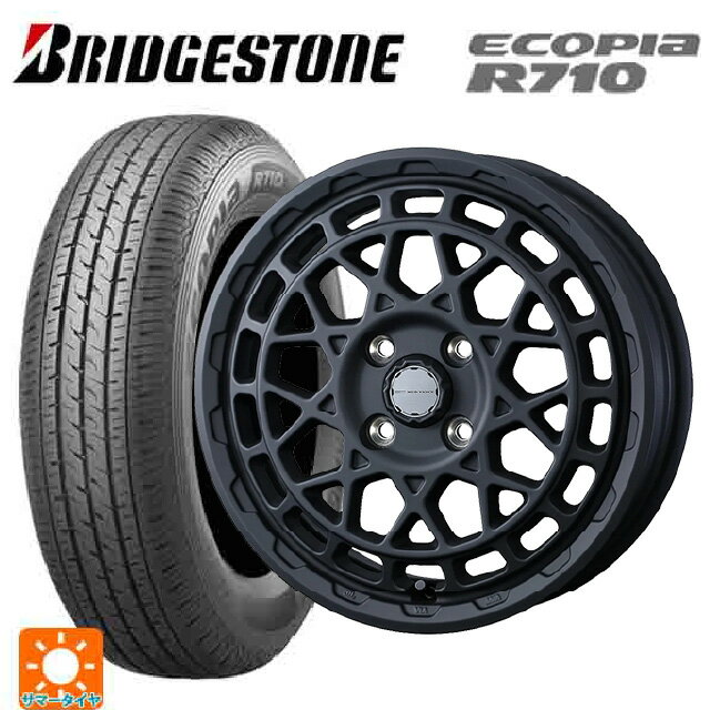 145/80R12 80/78N ブリヂストン エコピア R710 正規品 ウェッズ マッドヴァンス X タイプM フルマットブラック 12-4J 国産車用 サマータイヤホイール4本セット