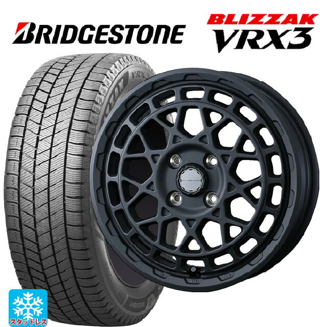 165/55R14 72Q ブリヂストン ブリザック VRX3 正規品 ウェッズ マッドヴァンス X タイプF フルマットブラック 14-4.5J 国産車用 スタッドレスタイヤホイール4本セット