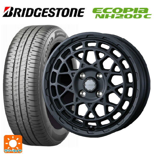 165/65R14 79S ブリヂストン エコピア NH200C 正規品 ウェッズ マッドヴァンス X タイプF フルマットブラック 14-5J 国産車用 サマータイヤホイール4本セット