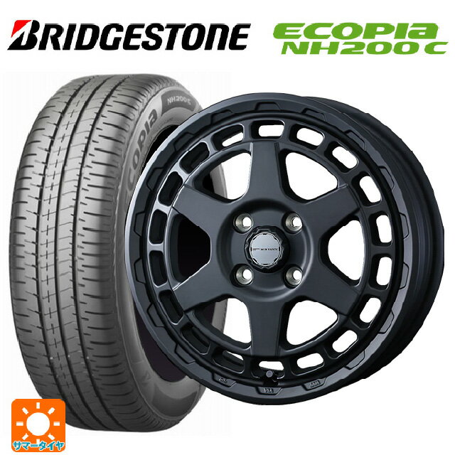 【6/11 1:59迄 全品ポイント5倍】165/60R14 75H ブリヂストン エコピア NH200C 正規品 # ウェッズ マッドヴァンス X タイプS フルマットブラック 14-4.5J 国産車用 サマータイヤホイール4本セット