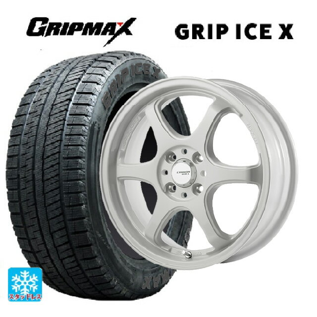 2024年製 185/55R16 83T グリップマックス グリップアイスX ブラックレター ゴジゲン ホワイト 16-6J 国産車用 スタッドレスタイヤホイール4本セット