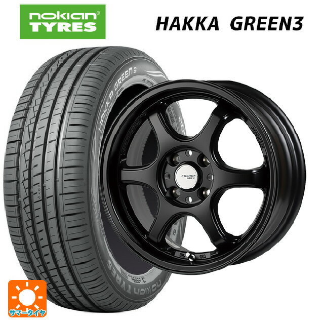 【6/22 20時〜 全品P5倍＆クーポン】185/60R15 88H XL ノキアン ハッカ グリーン3 ゴジゲン セミグロスブラック 15-5.5J 国産車用 サマータイヤホイール4本セット