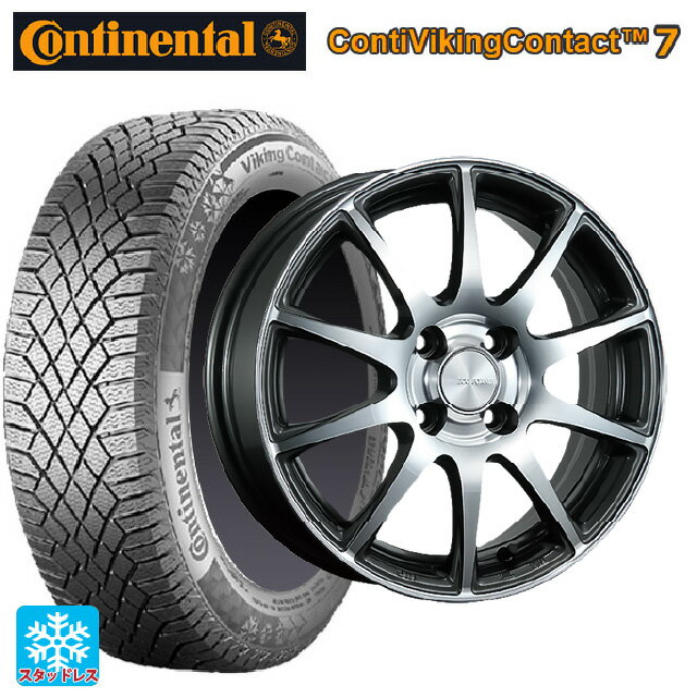 【6/15〜16限定 全品P5倍＆クーポン】155/65R14 75T コンチネンタル コンチバイキングコンタクト7 正規品 ブリヂストン エコフォルム CRS23 GM/N 14-4.5J 国産車用 スタッドレスタイヤホイール4本セット