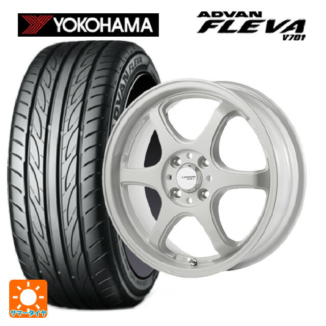 【6/11 1:59迄 全品ポイント5倍】195/55R15 85V ヨコハマ アドバン フレバ V701 正規品 ゴジゲン ホワイト 15-5.5J 国産車用 サマータイヤホイール4本セット