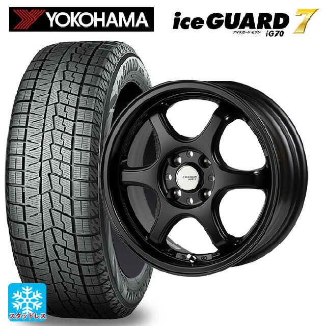 165/50R16 75Q ヨコハマ アイスガード7(IG70) ゴジゲン セミグロスブラック 16-5.5J 国産車用 スタッドレスタイヤホイール4本セット