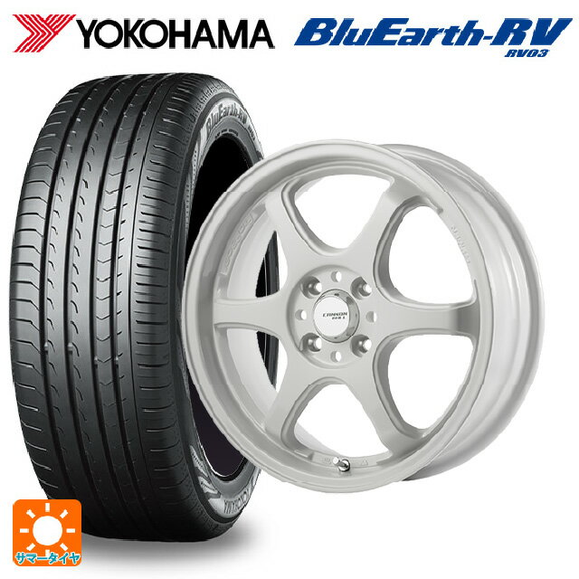 【6/22 20時〜 全品P5倍＆クーポン】205/60R16 96H XL ヨコハマ ブルーアース RV03 # ゴジゲン ホワイト 16-6.5J 国産車用 サマータイヤホイール4本セット